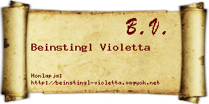 Beinstingl Violetta névjegykártya